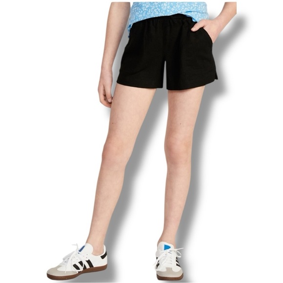 NWT Old Navy Girls Size L (10-12)
Black Elastic/Drawstring Waist Linen Shorts - Picture 1 of 8